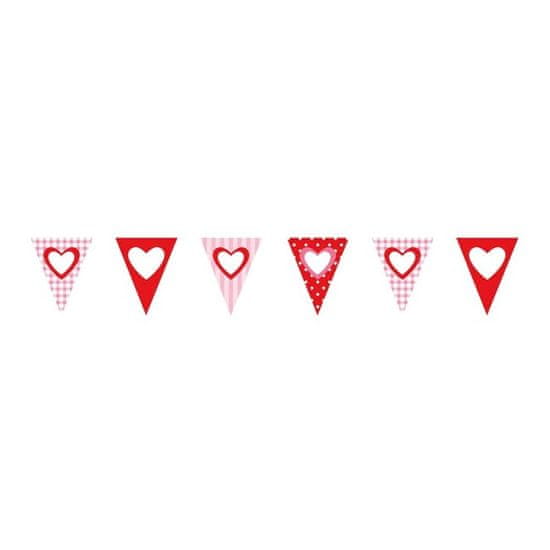 Amscan Vlajočky Valentínske srdcia 400cm