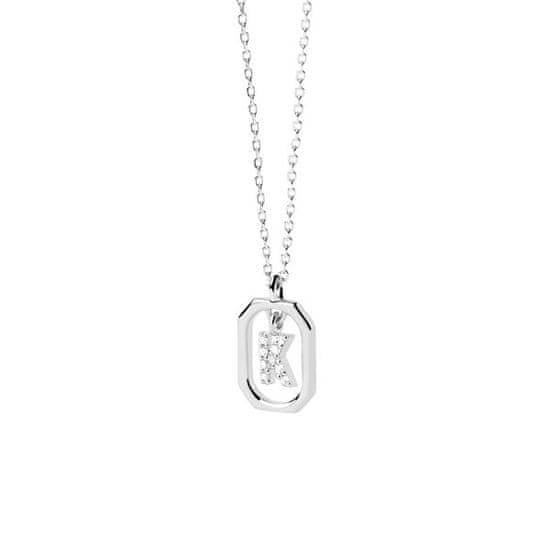PDPAOLA Pôvabný strieborný náhrdelník písmeno "K" LETTERS CO02-522-U (retiazka, prívesok)