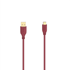 HAMA USB-C 2.0 kábel typ AC 0,75 m, Flexi-Slim, červený