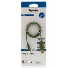 HAMA USB-C 2.0 kábel typ AC 0,75 m, Flexi-Slim, zelený