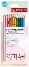 Stabilo Súprava akvarelových pasteliek "Aquacolor Pastellove", 12 rôznych farieb