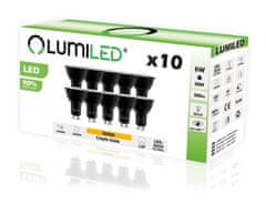 LUMILED 10x LED žiarovka GU10 6W = 60W 580lm 3000K Teplá biela 120° Čierna