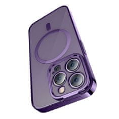 BASEUS Baseus Glitter Magnetické puzdro pre iPhone 14 Pro (fialové) + tvrdené sklo + čistiaca sada