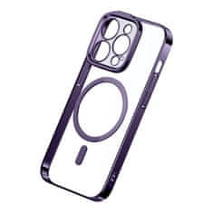 BASEUS Baseus Glitter Magnetické puzdro pre iPhone 14 Pro (fialové) + tvrdené sklo + čistiaca sada