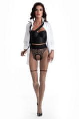 AMOUR Lolita Beige 30DEN / pančuchové nohavice s otvoreným rozkrokom - L/XL