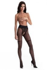 AMOUR Lolita Black 30DEN / pančuchové nohavice s otvoreným rozkrokom - L/XL