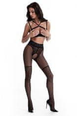 AMOUR Lolita Black 30DEN / pančuchové nohavice s otvoreným rozkrokom - S/M