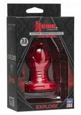 Doc Johnson KINK - Wet Works - Explorovanie - Platinum Premium Silicone Plug 3.5" - Red / análny kolík