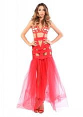 Allure Leila Mermaid Dress with tulle - sexi šaty s tylom, veľ. S, farba červená