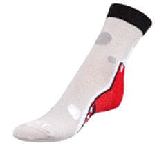 Ponožky detské Žralok - 20-24 - šedá, červená
