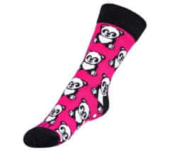 Ponožky detské Panda - 25-29 - ružová, biela, čierna