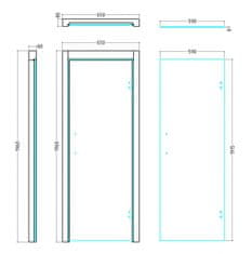 Sentiotec Dvere do sauny DS80 Clear 650x1960mm