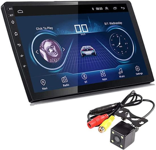 Farrot Multimediálny prehrávač do auta, AUTORÁDIO 2 din 9palcové Android 10.1, GPS navigáciou, WIFI, USB, Bluetooth, + zadná kamera