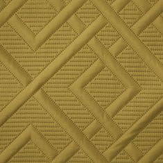 DESIGN 91 Prehoz na posteľ Alara 2, zlatý, jednofarebný s geometrickým vzorom, š. 220 cm x d. 240 cm