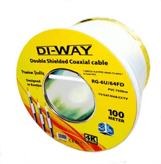 DI-WAY Koaxiálny kábel DI-WAY RG-6U/64FD, 6,7 mm, 100m cievka