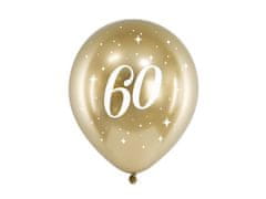 PartyDeco Saténové balóny 60 zlaté 30cm 6ks