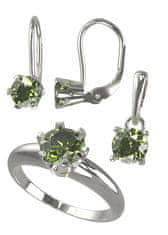 A-B A-B Sada strieborných šperkov s okrúhlym vltavínovým kamienkom z malého vltavínu 20000035 striebro 925/1000