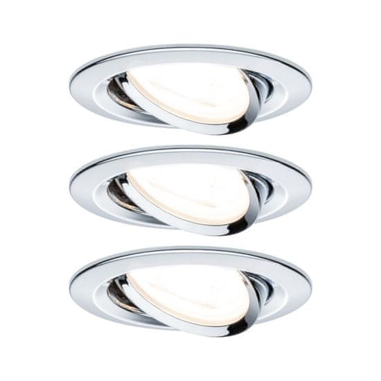 Paulmann Paulmann Vstavané svietidlo LED Nova kruhové 3x6,5W GU10 chróm výklopné 934.34 P 93434 93434
