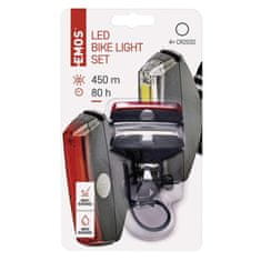EMOS EMOS LED predné plus zadné svietidlo na bicykel P3922 na 2 × CR2032,22 lm 1446002200