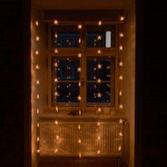 DecoLED Vianočné osvetlenie do okna, propojovatelné, hviezdy, 1,2x2m, teple biela, 50 diód