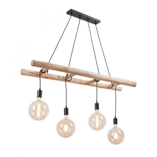 PAUL NEUHAUS LEUCHTEN DIREKT aj s JUST LIGHT Závesné svietidlo v modernom retro dizajne s dreveným rebríkom z eukalyptového dreva