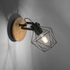 PAUL NEUHAUS LEUCHTEN DIREKT aj s JUST LIGHT Nástenné a stropné svietidlo z dreva a kovu v modernom vintage štýle s nastaviteľným spotom