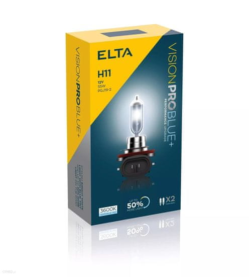 Elta ELTA H11 VisionProBlue plus 50procent 55W 12V PGJ19-2 sada 2ks EB2711TR