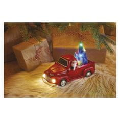 EMOS EMOS LED dekorácia - Santa v aute s vianočnými stromčekmi, 10 cm, 3x AA, vnútorné, multicolor DCLW09
