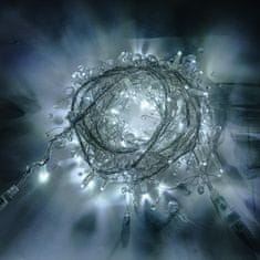DecoLED Svetelná reťaz s kryštálmi, 8 m, 80 ľadovo bielych diód