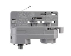 Light Impressions Deko-Light koľajnicový systém 3-fázový 230V D Line 3-fázový adaptér pre montáž svietidiel vr. montážného príslušenstva 220-240V AC/50-60Hz sivá RAL 7040 84 mm 710098