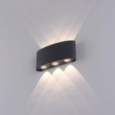PAUL NEUHAUS PAUL NEUHAUS LED nástenné svietidlo, 6-bodové, antracit, vonkajšie a vnútorné, dekoratívne 3000K