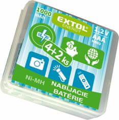 Extol Energy Batéria nabíjateľná 4+2ks, 1,2V, typ AAA, EXTOL ENERGY