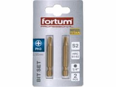 Fortum Bit krížový 2ks, PH 2x50mm, S2, FORTUM