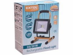 Extol Light Svietidlo nabíjateľné LED, 20W, 1400lm, 11,1V Li-ion, 4400mAh, IP65, 12+230V