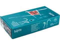 BALLETTO Batéria stojanková, flexibilné horné rameno biele, 550mm, 35mm, lesklý chróm, BALLETTO