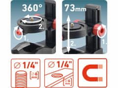 Extol Premium Držiak magnetický na laserovú vodováhu, EXTOL PREMIUM