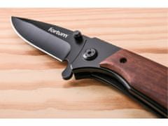 Fortum Nož zatvárací s poistkou 205mm, klip na opasok, rukoväť z Pakka dreva, FORTUM