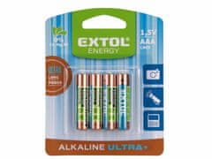 Extol Energy Batéria AAA alkalická 4ks, 1,5V
