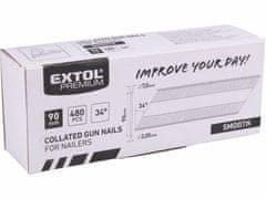 Extol Premium Klince do klincovačky hladké 90x3,05mm, 480ks, EXTOL PREMIUM