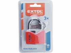 Extol Premium Zámok vysací 50mm, s ochranným plastom, EXTOL PREMIUM