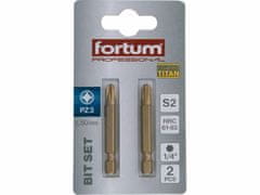 Fortum Bit krížový 2ks, PZ 3x50mm, S2, FORTUM