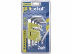 Extol Craft Kľúče imbusové s guľôčkou krátke, 9-dielna sada, 1,5-10mm, EXTOL CRAFT