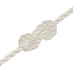Vidaxl Pracovné lano biele 6 mm 25 m polypropylén