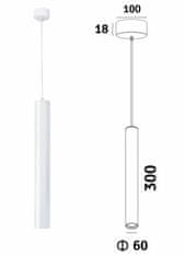 APT  ZD74J Závesná LED lampa biela
