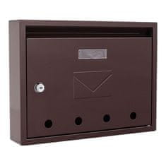Rottner Imola poštová schránka hnedá | Cylindrický zámok | 32 x 24 x 6 cm