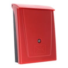 Rottner Posta plastová poštová schránka čierno-červená | Cylindrický zámok | 25 x 34 x 11 cm