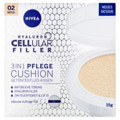 Nivea Hyaluron Cellular Filler Cushion Tónovací krém v hubke 3 v 1 02 stredný odtieň, 15g