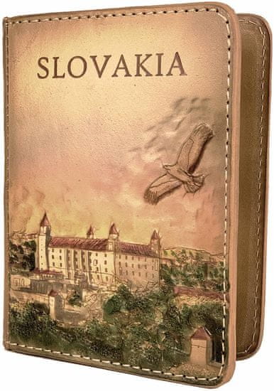 VegaLM Ručne vyrezávaný a tvarovaný reliéfny kožený zápisník – Slovensko, Bratislavský hrad
