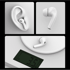 BASEUS Bezdrôtové slúchadlá do uší Baseus W3 Bluetooth 5.0 TWS vodotesné IP55 biele