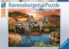 Ravensburger Puzzle Zebry pri napájadle 500 dielikov